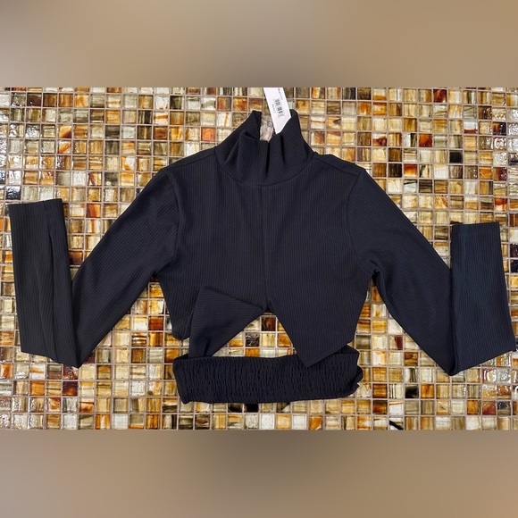 NWT The Drop x Porsha Williams Black Twisted Waist Long Sleeve Crop Top~$30~S - Picture 5 of 10